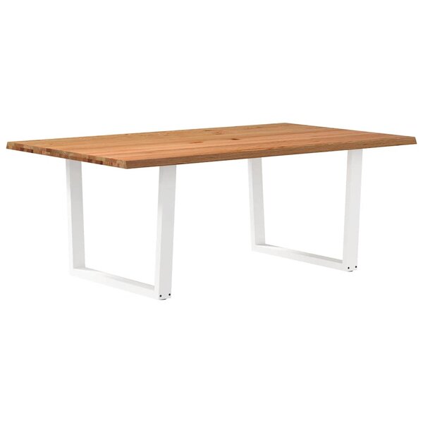 vidaXL Table à manger et bord naturel bois massif chêne