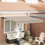 vidaXL Auvent Rétractable Beige 350x250 cm tissu