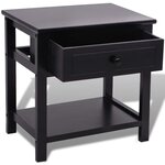 vidaXL Table de chevet Bois Noir