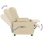 vidaXL Fauteuil électrique de massage Crème Tissu
