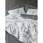 Parure de lit - housse de couette 220 x 240 + 2 taies d'oreiller 60 x 60 - Satiné coton - Gris