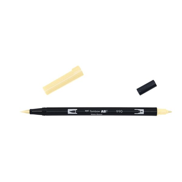 Feutre dessin double pointe abt dual brush pen 990 sable clair x 6 tombow
