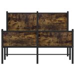 vidaXL Cadre de lit en métal sans matelas chêne fumé 120x200 cm