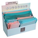 Présentoir De 36 Pochettes Zip A4-a5-a6 Chromaline Pastel - Couleurs Assorties - Exacompta