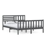 vidaXL Cadre de lit Gris 150x200 cm Très grand Bois massif