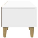 vidaXL Meuble TV Blanc brillant 147 x 34 5 x 30 cm Bois d'ingénierie