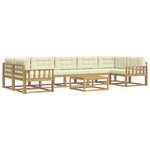 vidaXL Ensemble de canapés d'extérieur 6 pc Blanc et crème
