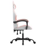 vidaXL Chaise de jeu pivotante Blanc et rose Similicuir