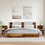 vidaXL Tables de chevet 2 Pièces vieux bois 35x35x55 cm bois d'ingénierie