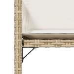 vidaXL Chaises de jardin avec coussins lot de 4 beige résine tressée