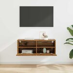 vidaXL Meuble TV mural Bois Ancien 80 x 30 x 30 cm Bois d'ingénierie