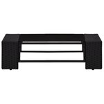 vidaXL Salon de jardin 9 Pièces avec coussins Noir Résine tressée