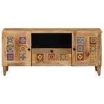 vidaXL Meuble TV Naturel 105 x 33 5 x 46 cm Bois de mangue massif