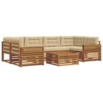 vidaXL Ensemble de canapés d'extérieur 7 pc Naturel et Beige