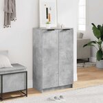 vidaXL Armoire à chaussures Gris béton 59x35x100 5 cm Bois d'ingénierie