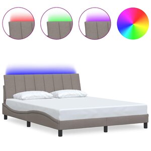 vidaXL Cadre de lit sans matelas Hanko taupe 160x200 cm tissu