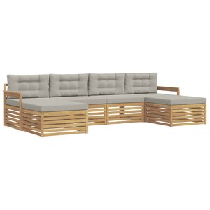 vidaXL Ensemble de canapés d'extérieur 6 pc Blanc et gris clair