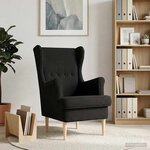 vidaXL Fauteuil Noir Bouclé