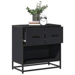 vidaXL Table de chevet noir 60x31x60 cm bois d'ingénierie et métal