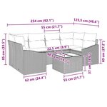 vidaXL Ensemble de canapé de jardin 7 Pièces Noir 55 x 55 x 37 cm