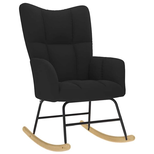 vidaXL Chaise à bascule Noir Tissu