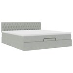 VidaXL Cadre de lit ottoman avec matelas gris clair 180x200 cm velours