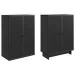 vidaXL Ensemble de Meubles 2 Pièces Noir 66 x 34 5 x 90 cm