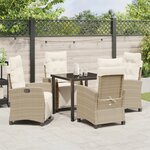 vidaXL Ensemble de mobilier de jardin 5 pièces en rattan beige
