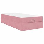 vidaXL Cadre de lit avec matelas Rose 100 x 200 cm Velours
