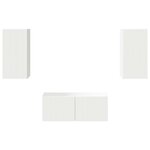 vidaXL Ensemble meuble TV Montage mural 6 Pièces Blanc Bois d'ingénierie