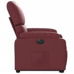 vidaXL Fauteuil inclinable électrique rouge bordeaux similicuir