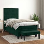 vidaXL Sommier à lattes de lit avec matelas Vert foncé 100x200 cm