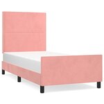 vidaXL Cadre de lit avec tête de lit Rose 90x190 cm Velours