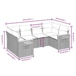 vidaXL Salon de jardin avec coussins 6 Pièces beige résine tressée