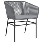 vidaXL Ensemble à manger jardin coussins 5 Pièces gris poly rotin verre