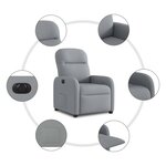 vidaXL Fauteuil inclinable électrique Gris clair Tissu