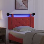 vidaXL Tête de lit suspendue Avec lumière LED Rouge Simili cuir