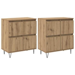 vidaXL Buffets 2 Pièces chêne artisanal 120 x 35 x 70 cm