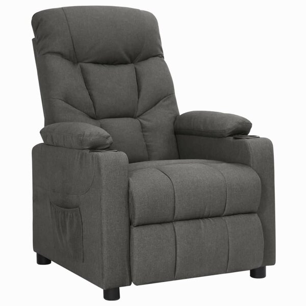 vidaXL Fauteuil inclinable Gris foncé Tissu