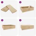 vidaXL Boîte de rangement 6 Pièces Crème 70 x 40 x 18 cm Tissu intissé
