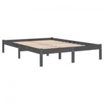 vidaXL Cadre de lit sans matelas gris 200x200 cm bois massif