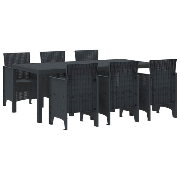 vidaXL Ensemble de salle à manger pour jardin 7 Pièces Anthracite