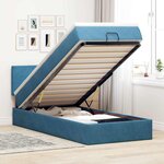 vidaXL Lit ottoman avec matelas et LED bleu foncé 80x200cm velours