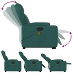 vidaXL Fauteuil inclinable de massage électrique Vert foncé Tissu