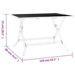 vidaXL Table de jardin pliable anthracite 110x80x72 cm maille d'acier