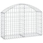 vidaXL Panier de gabions arqué 100x30x60/80 cm Fer galvanisé