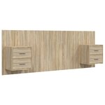 vidaXL Tête de lit avec armoires Chêne sonoma Bois d'ingénierie