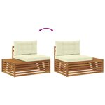 vidaXL Canapé d'extérieur extrémité Naturel 115 x 83 x 73 cm