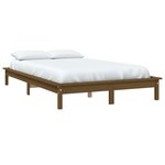 vidaXL Cadre de lit sans matelas marron miel 140x200 cm bois massif