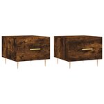 vidaXL Tables basses 2 Pièces chêne fumé 50x50x40 cm bois d'ingénierie